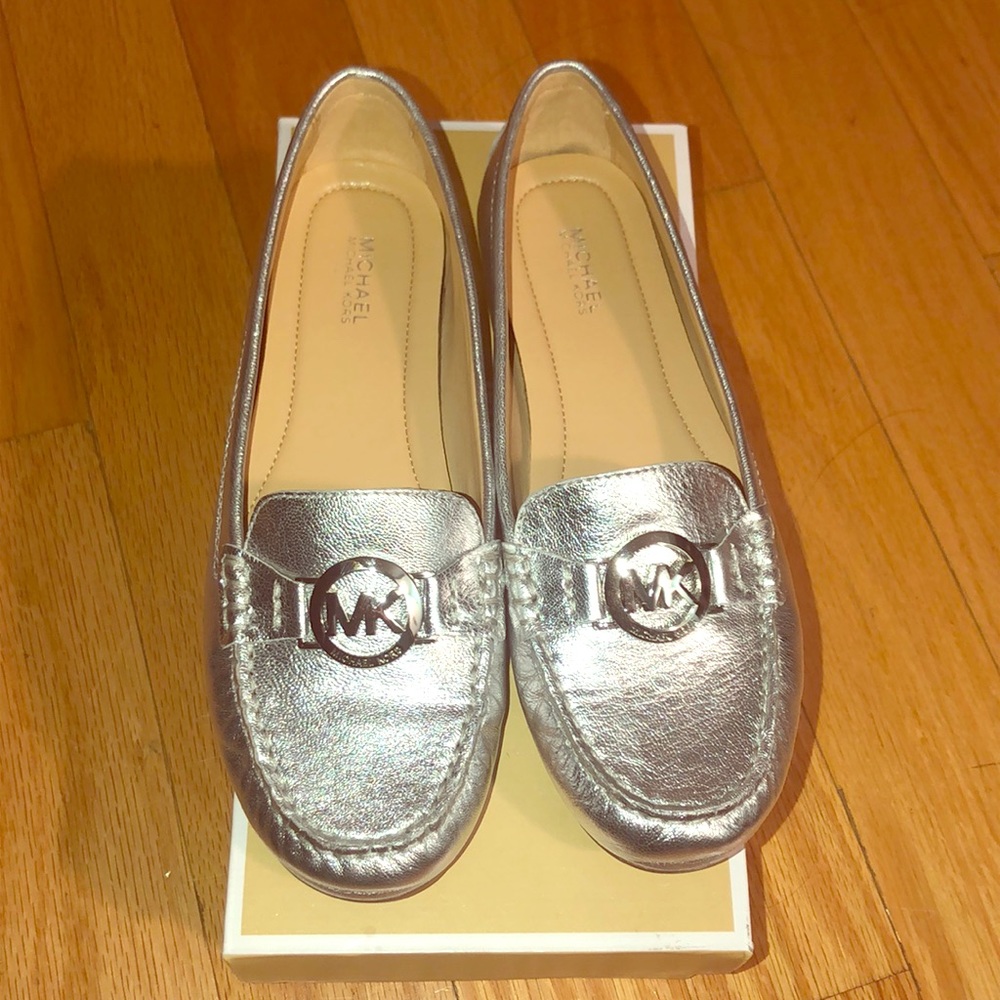 Michael Kors Metallic Silver Loafers